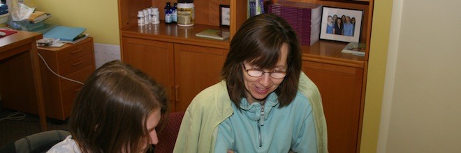 Shadowing a Nutrition Expert: Kathy Kendall, RD helps young boy with stomach pain